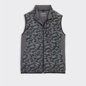 Jim Nantz by Vineyard Vines Mens Gray Camo PrimaLoft Vest Golf Packable